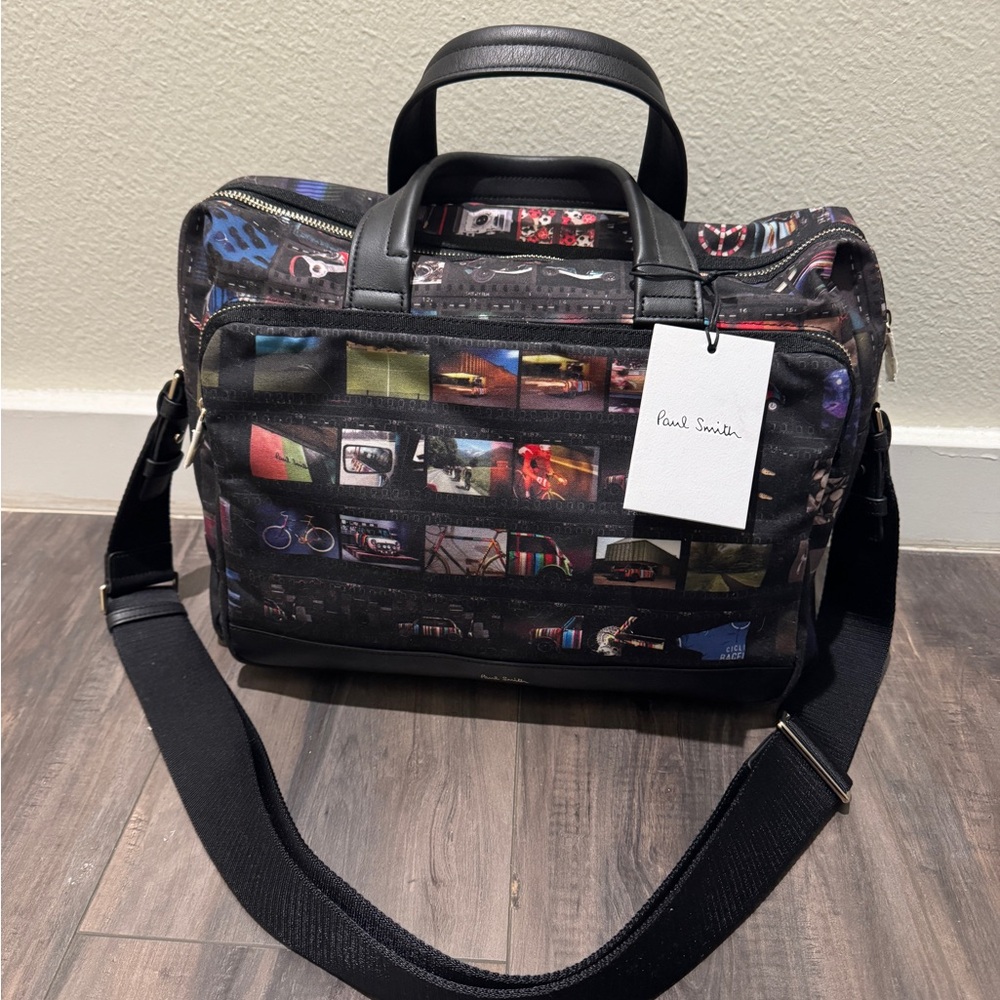 PAUL SMITH FILM STRIP PRINT FOLIO MESSENGER BAG